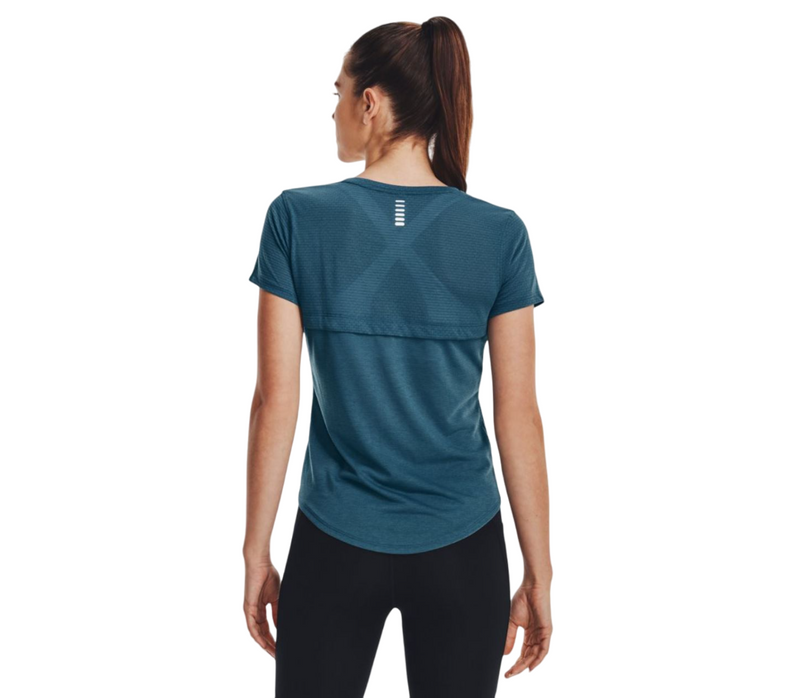 4 x Womens Under Armour Streaker Blue Reflective Short Sleeve Athletic Shirt