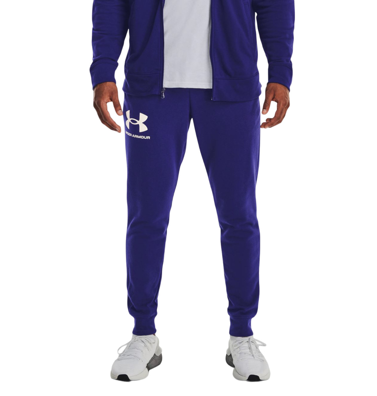 Mens Under Armour Rival Terry Joggers Sonar Blue Athletic Trackies