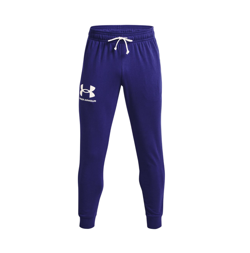 Mens Under Armour Rival Terry Joggers Sonar Blue Athletic Trackies