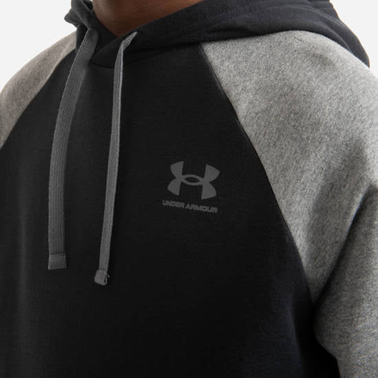 Mens Under Armour Ua Rival Fleece Colorblock Hoodie Active Sweatshirt Black