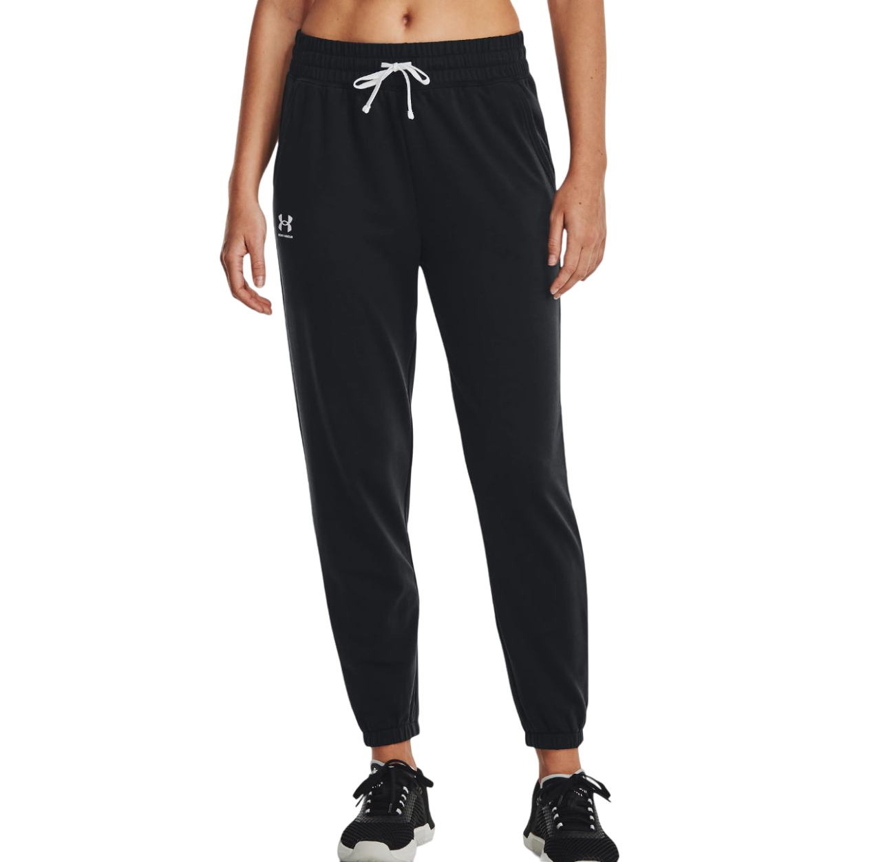 Womens Under Armour Rival Fleece Joggers Trackies Black