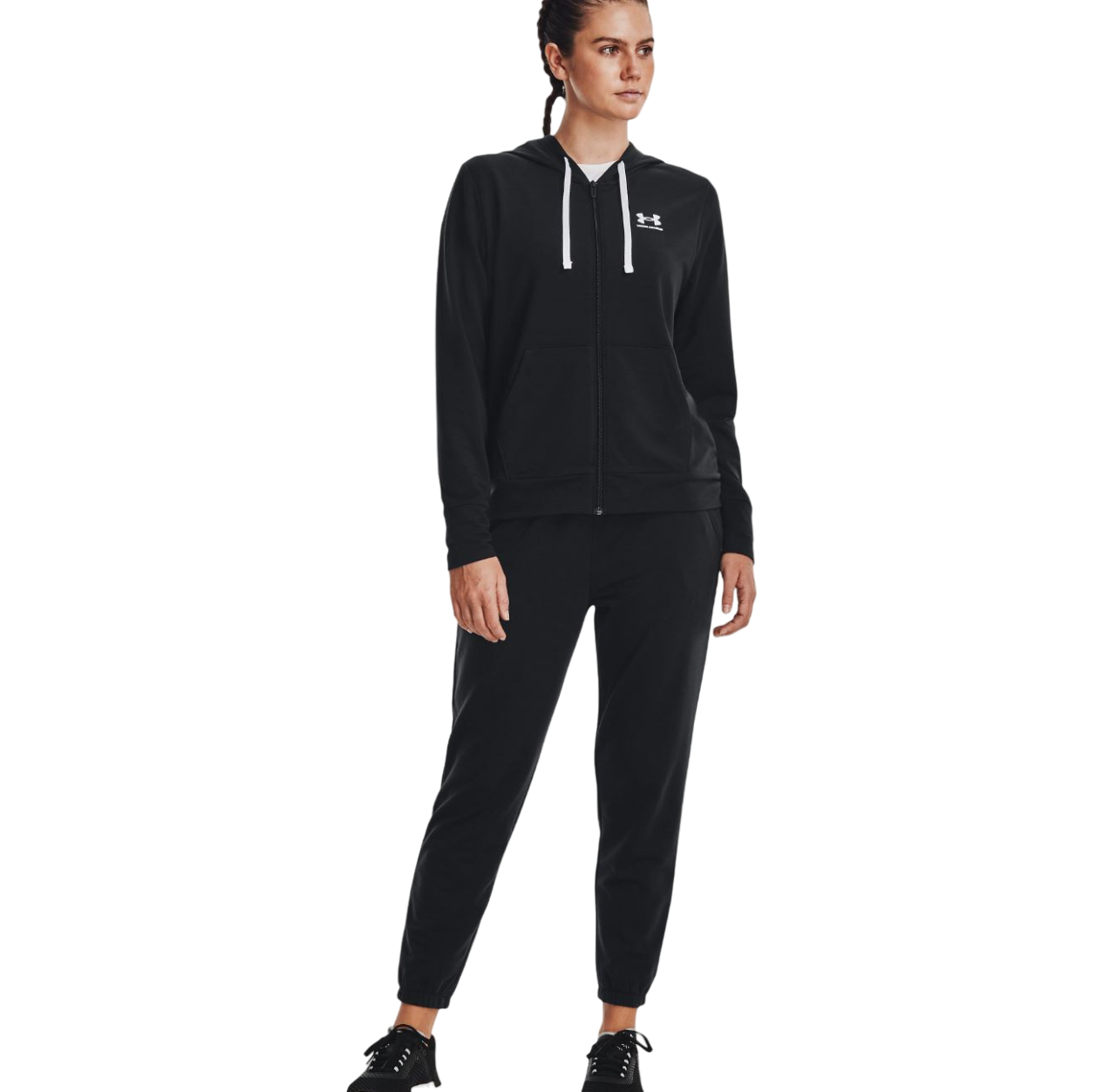 Womens Under Armour Rival Fleece Joggers Trackies Black