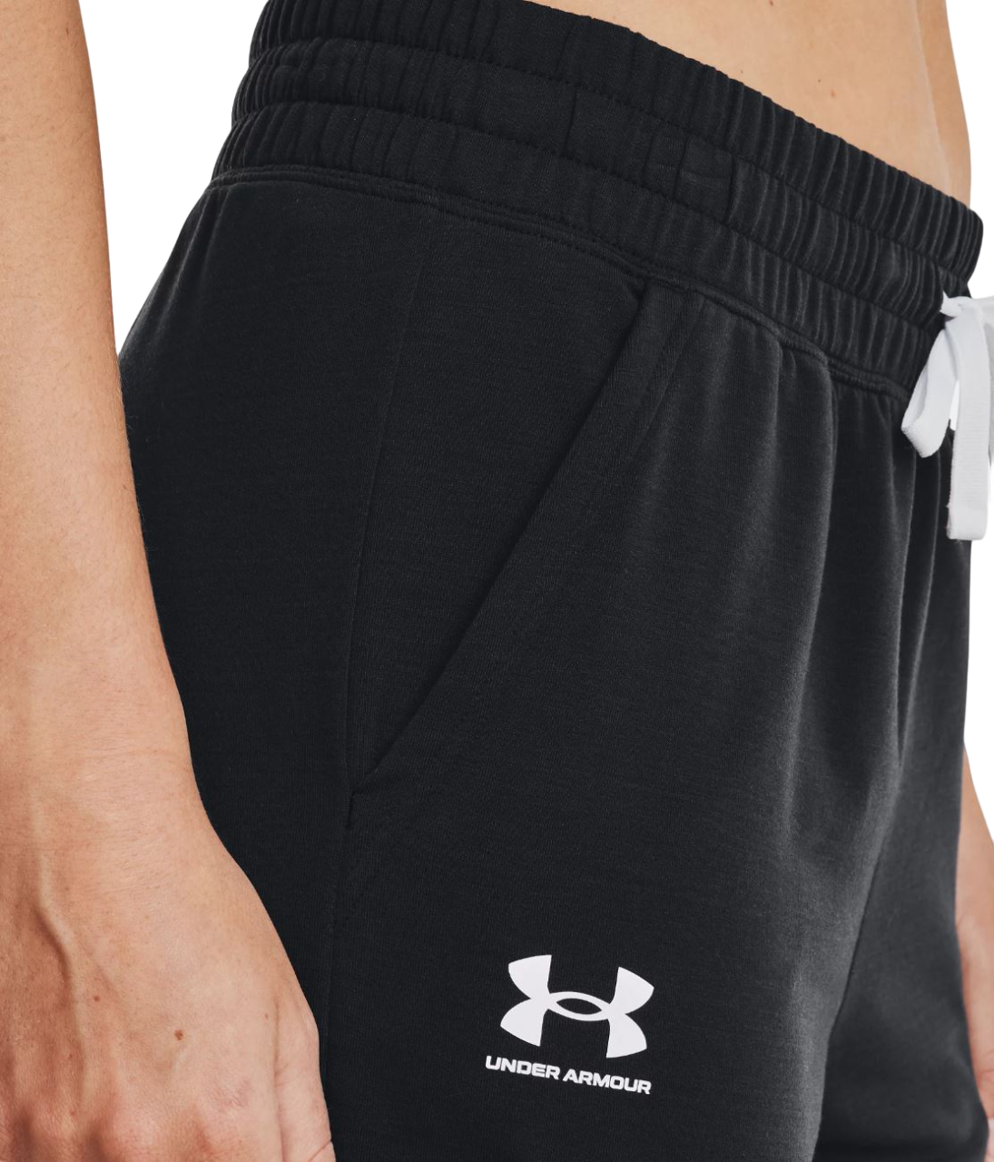 Womens Under Armour Rival Fleece Joggers Trackies Black