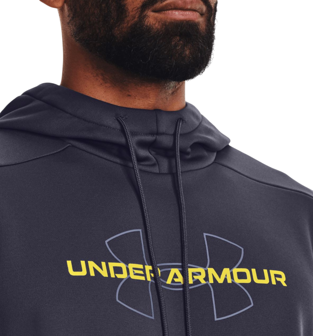 Mens Under Armour Fleece Lockup Tempred Steel/ Odyssey Yellow Hoodie