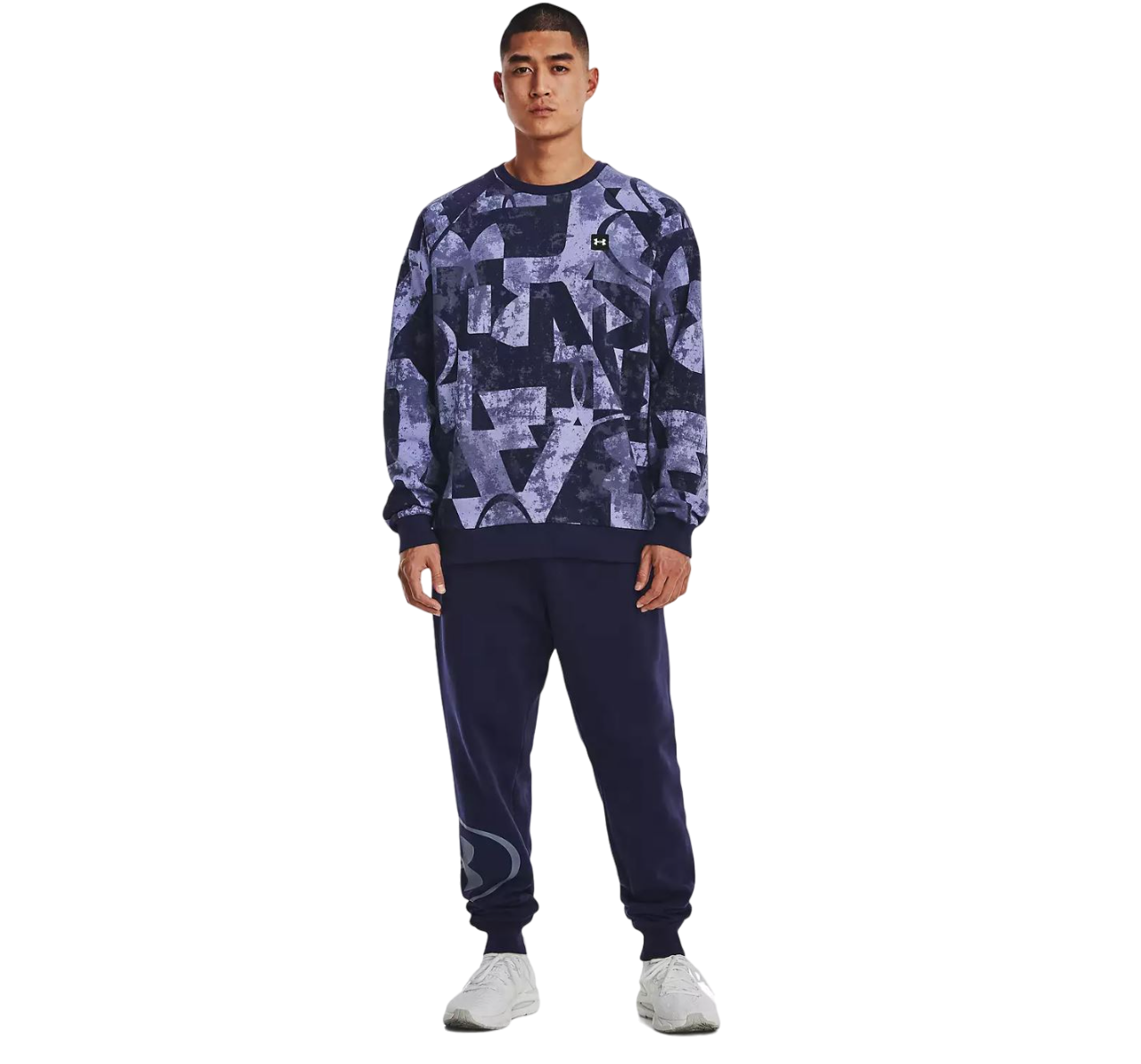 Mens Under Armour Rival Fleece Marco Branded Navy Joggers Athletic Trackies