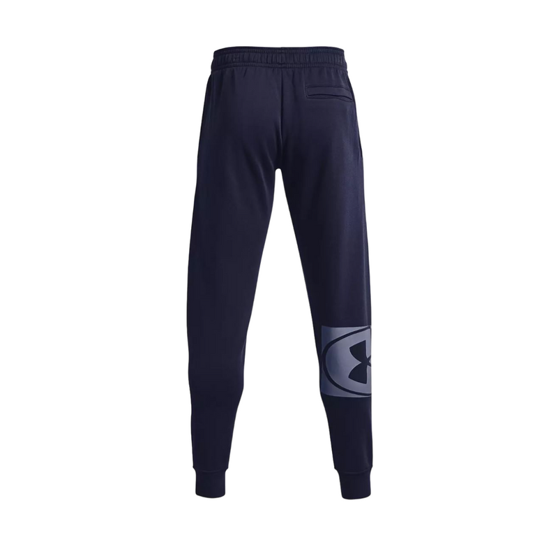 Mens Under Armour Rival Fleece Marco Branded Navy Joggers Athletic Trackies