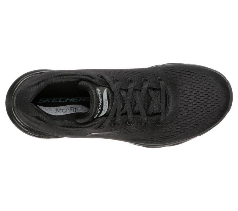 Womens Skechers Arch Fit - Big Appeal Black/Black Lace Up Sport Shoes