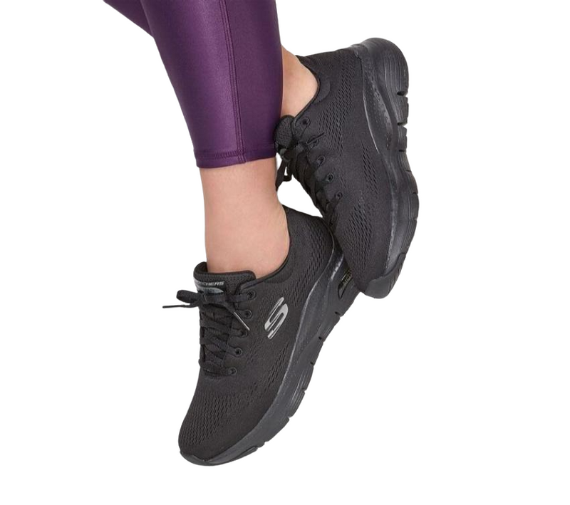 Womens Skechers Arch Fit - Big Appeal Black/Black Lace Up Sport Shoes