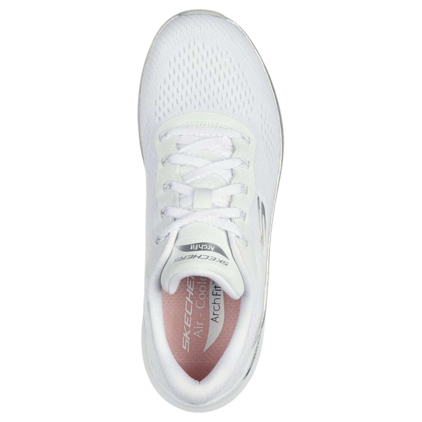 Womens Skechers Arch Fit 2.0 - Glow The Distance Shoes White/Silver