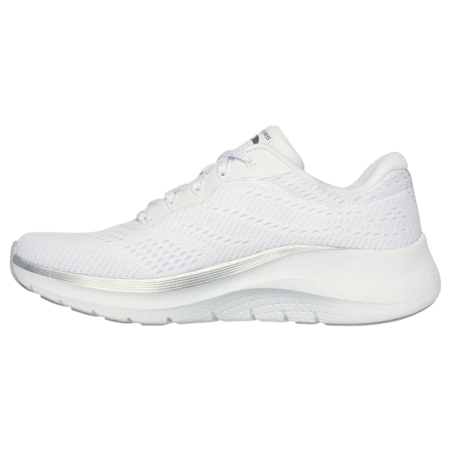 Womens Skechers Arch Fit 2.0 - Glow The Distance Shoes White/Silver