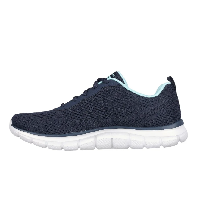 Womens Skechers Track - New Staple Navy/Aqua Sneaker Shoes