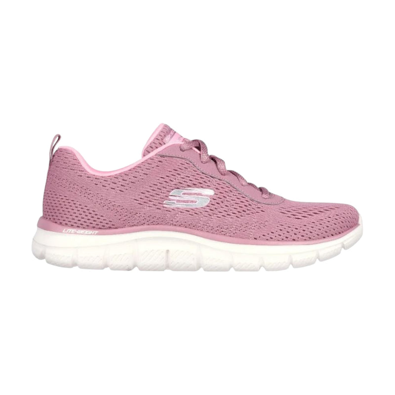 Womens Skechers Track - New Staple Dark Rose/ Pink Lace Up Sneaker Shoes