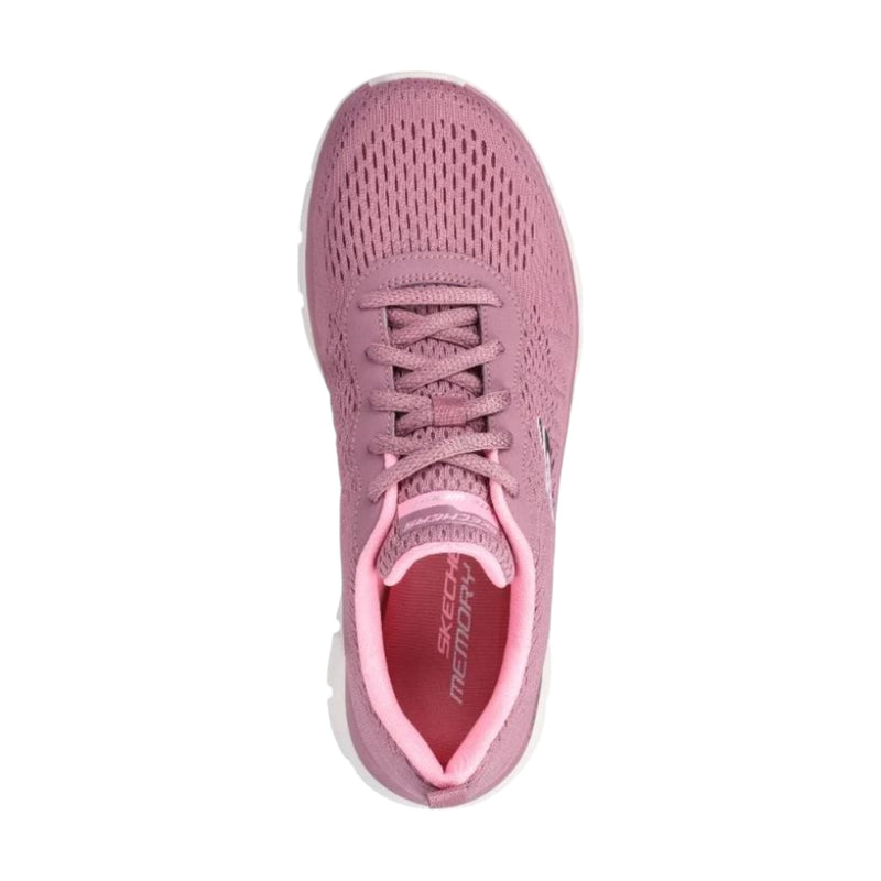 Womens Skechers Track - New Staple Dark Rose/ Pink Lace Up Sneaker Shoes