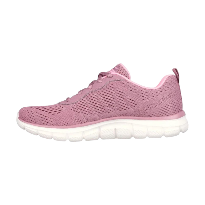 Womens Skechers Track - New Staple Dark Rose/ Pink Lace Up Sneaker Shoes