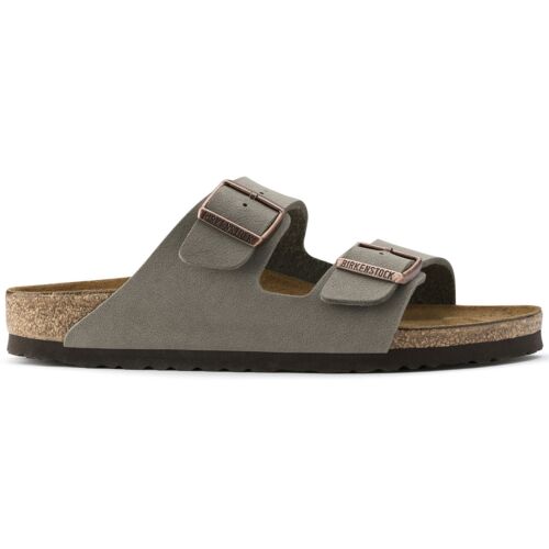 Womens Birkenstock Arizona Birko-Flor Birkibuc Stone Slip On Sandals