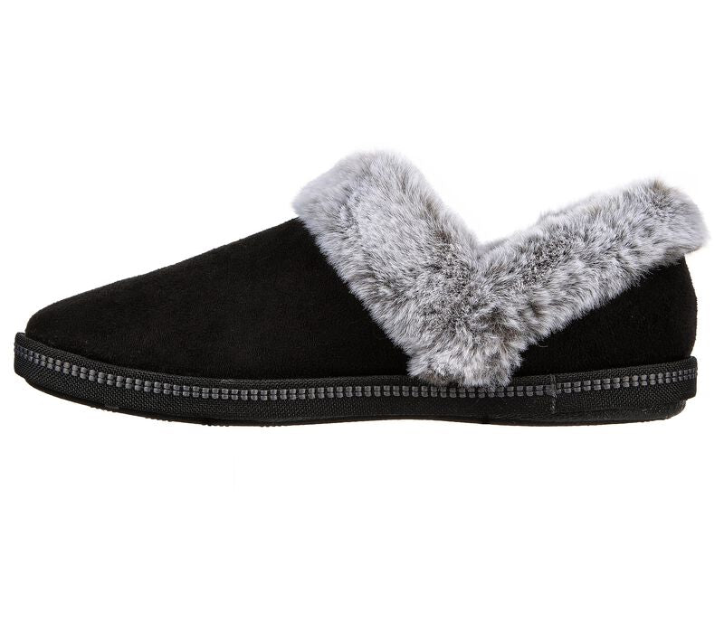 Womens Skechers Cozy Campfire - French Toast Black Comfy Slippers