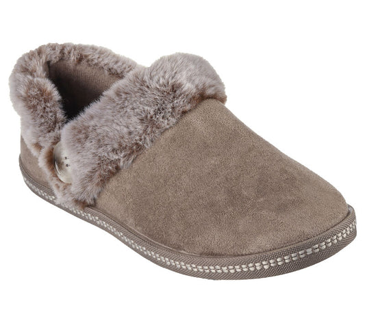 Womens Skechers Cozy Campfire - French Toast Slippers Dark Taupe