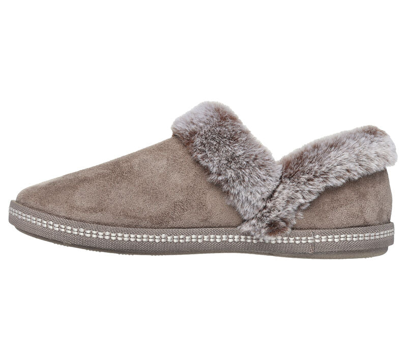 Womens Skechers Cozy Campfire - French Toast Dark Taupe Comfy Slippers