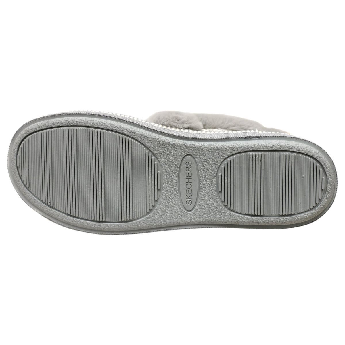 Womens Skechers Cozy Campfire Grey/ Silver Slippers