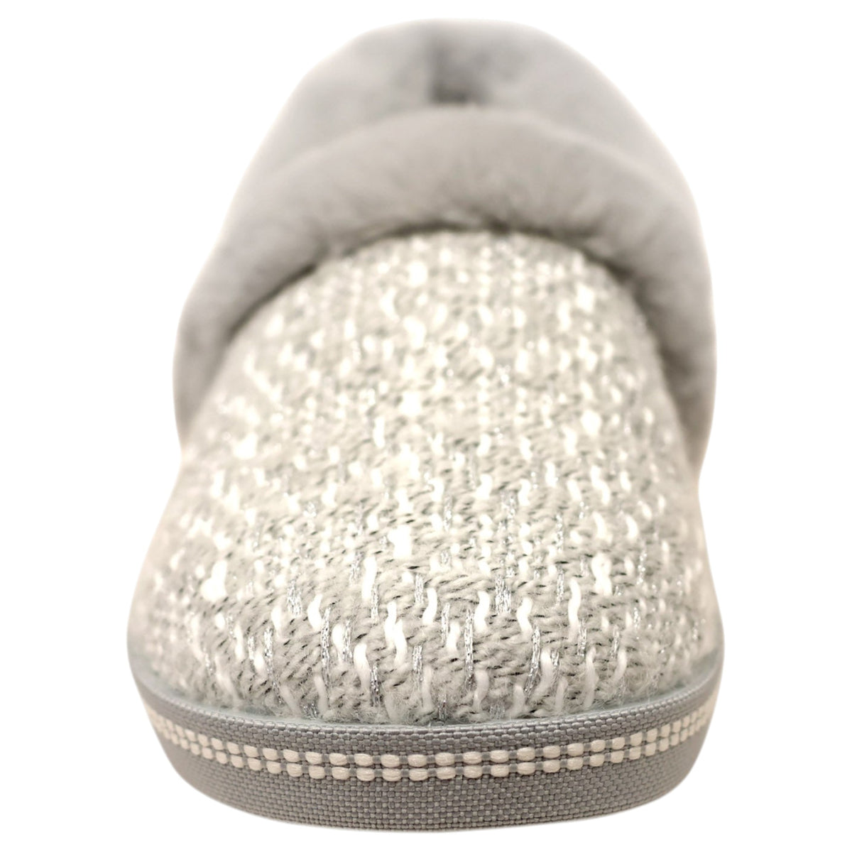 Womens Skechers Cozy Campfire Grey/ Silver Slippers