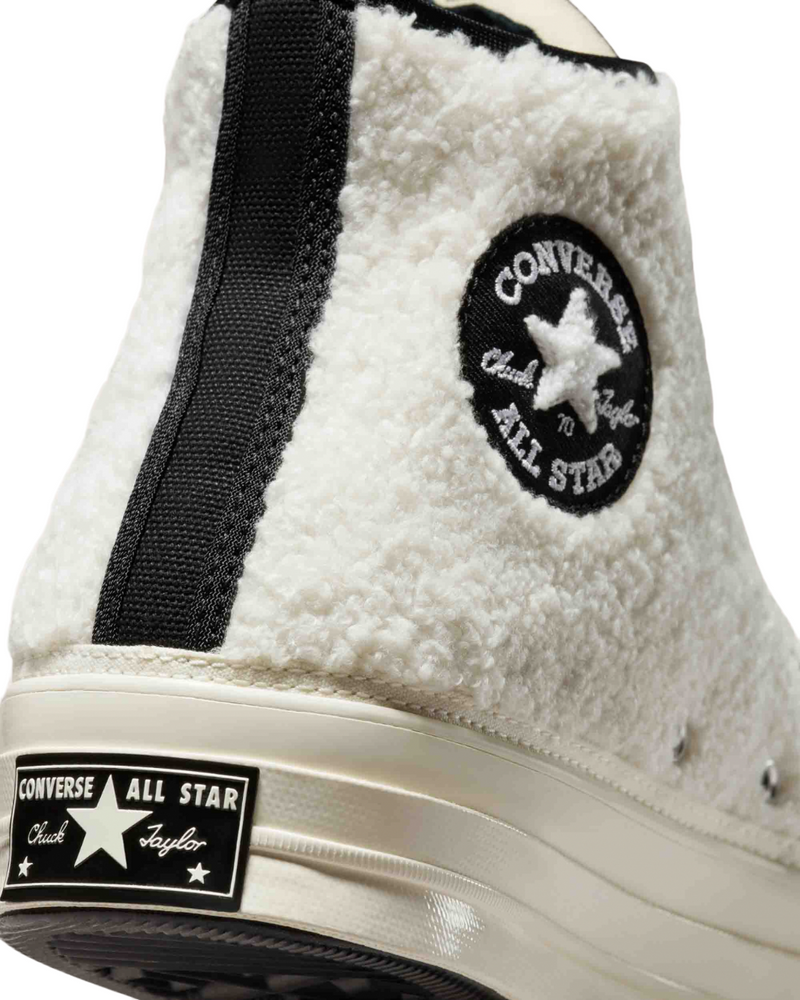 Unisex Adults Converse Chuck 70 Cozy Utility Sherpa High Top Shoes Egret/Black/Egret