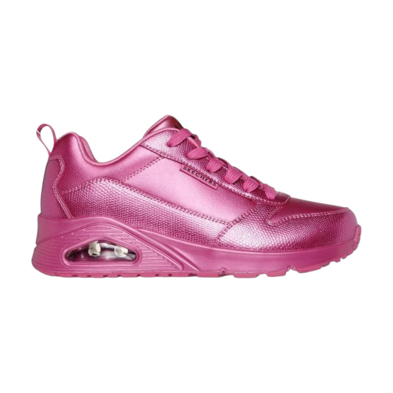 Womens Skechers Uno - Slither And Shine Magenta Lace Up Sneaker Shoes