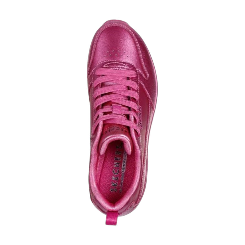 Womens Skechers Uno - Slither And Shine Magenta Lace Up Sneaker Shoes