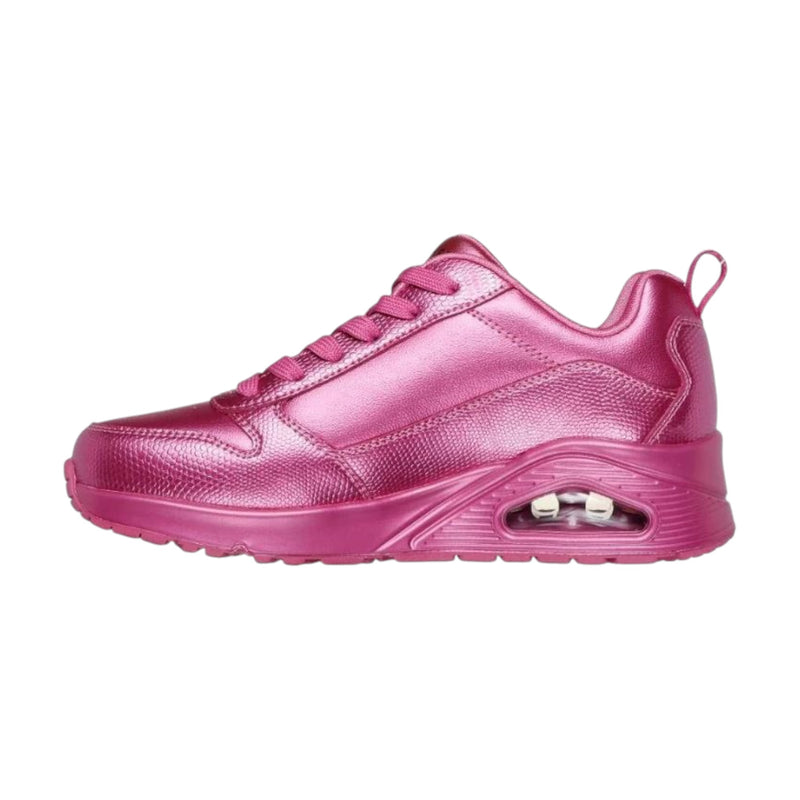 Womens Skechers Uno - Slither And Shine Magenta Lace Up Sneaker Shoes