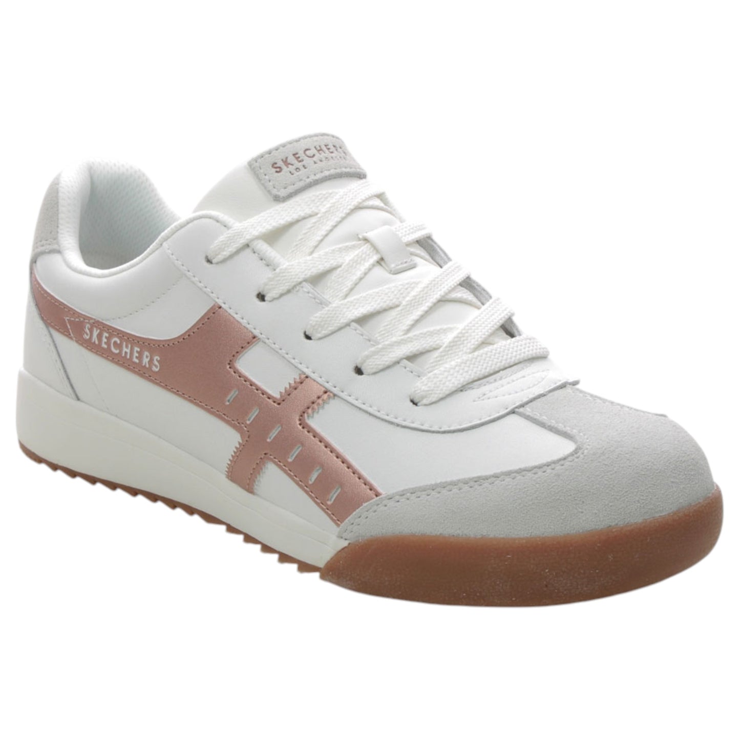 Womens Skechers Zinger 2.0 - Metallic Roads Shoes White/Rose Gold