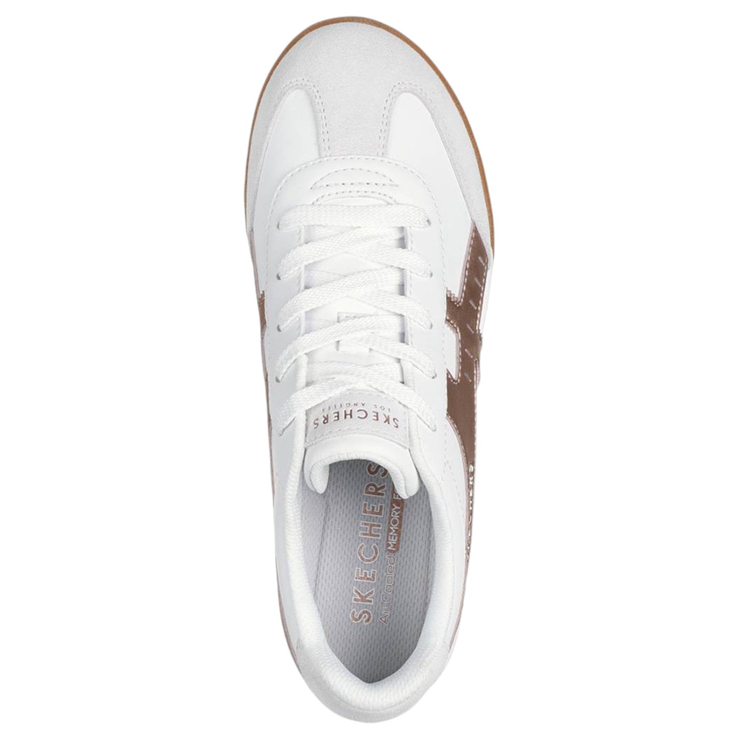 Womens Skechers Zinger 2.0 - Metallic Roads Shoes White/Rose Gold