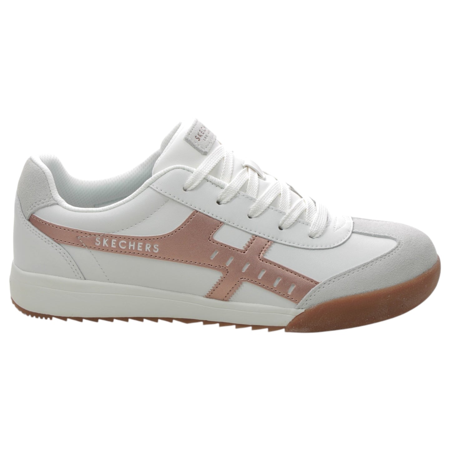 Womens Skechers Zinger 2.0 - Metallic Roads Shoes White/Rose Gold