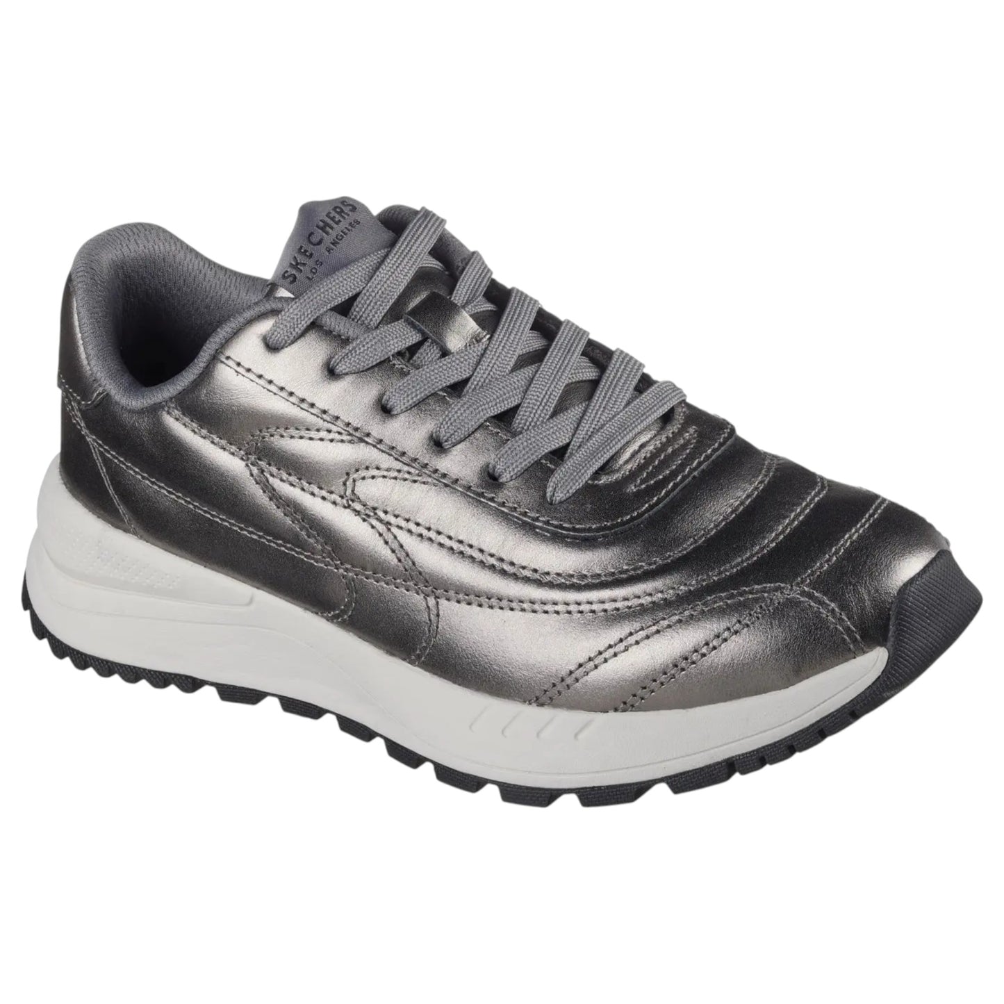 Womens Skechers Fury - Metallic Waves Athletic Shoes Gun Metal
