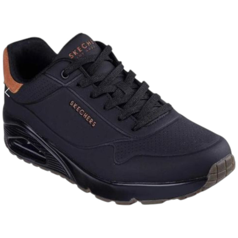 Mens Skechers Uno - Suited On Air Pitch Black Sneaker Shoes