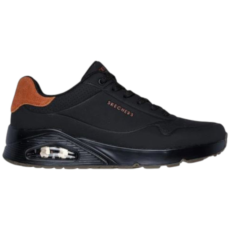 Mens Skechers Uno - Suited On Air Pitch Black Sneaker Shoes