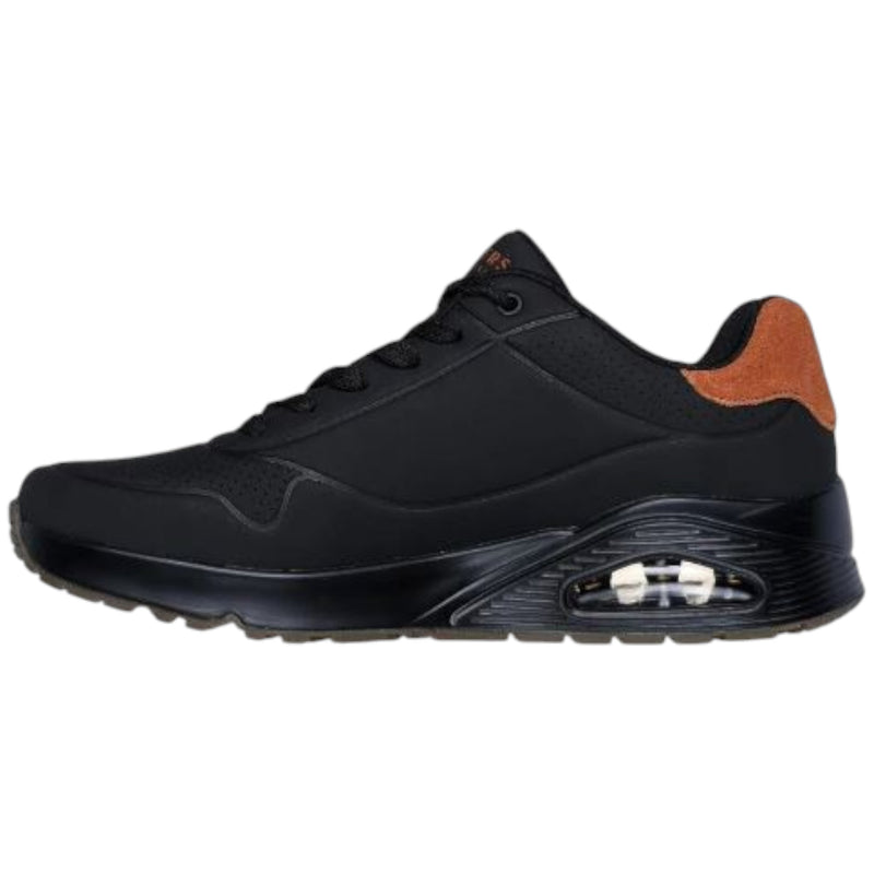 Mens Skechers Uno - Suited On Air Pitch Black Sneaker Shoes