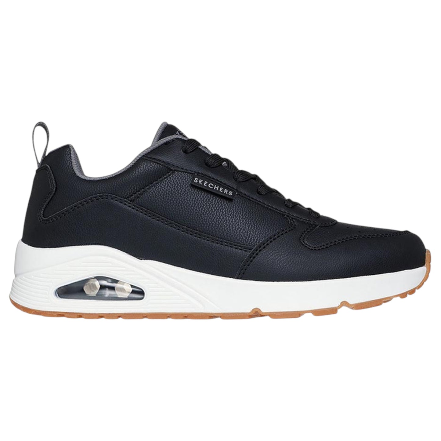 Mens Skechers Street Uno - Alder Shoes Black/Grey
