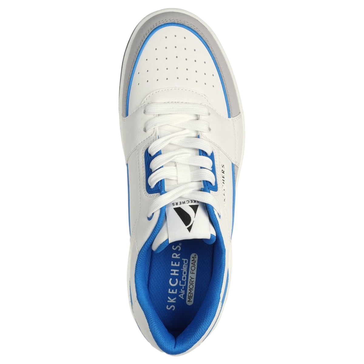 Mens Skechers Uno Court - Low-Post White/Blue Sneaker Shoes