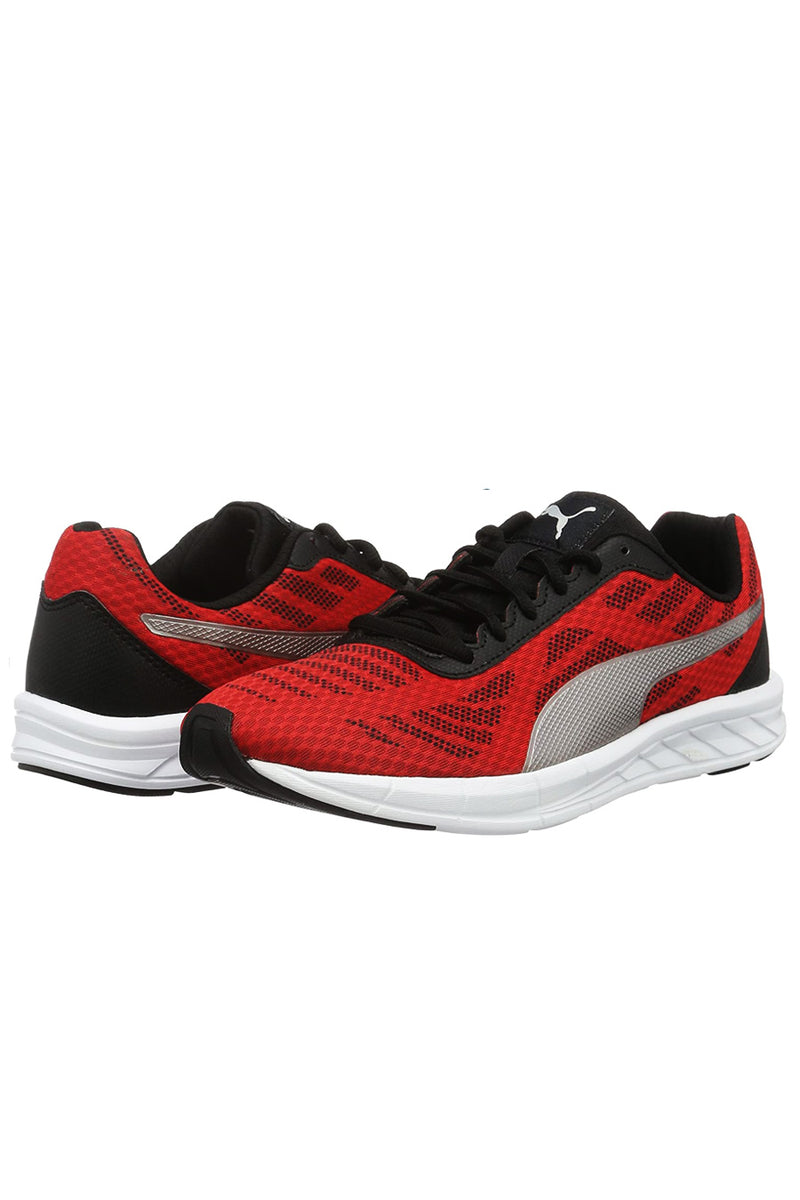 Mens Puma Meteor Red/Silver/White Textile Lightweight Trainers Shoes