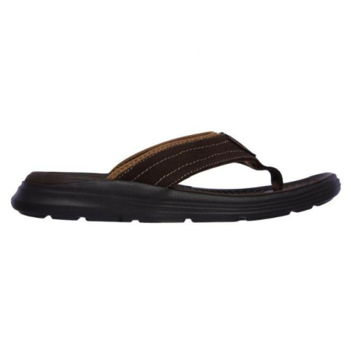 Mens Skechers Sargo-Wolters Brown Chocolate Thongs Sandals