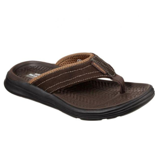 Mens Skechers Sargo-Wolters Brown Chocolate Thongs Sandals