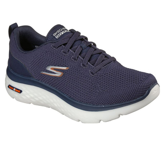 Mens Skechers Go Walk Hyper Burst Nanocore Shoes Navy/Orange