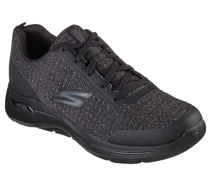 Mens Skechers Go Walk Arch Fit - Orion Shoes Black/Black