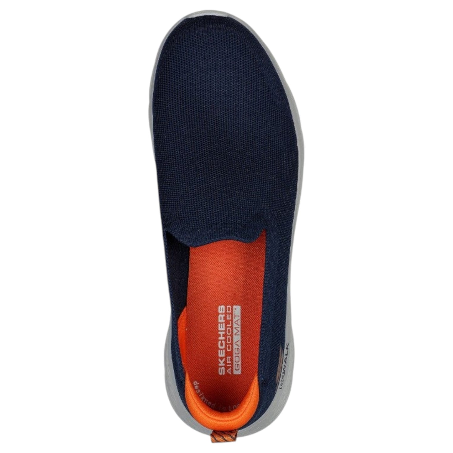 Mens Skechers GO Walk Flex - Rightful Shoes Navy/Orange