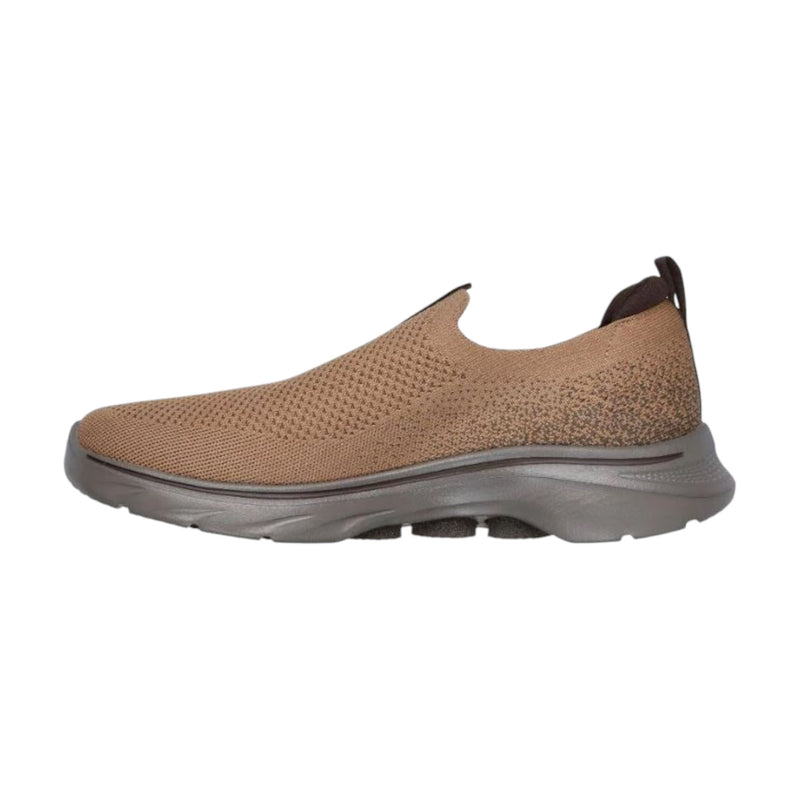 Mens Skechers Go Walk 7 Brown Slip On Sneaker Shoes