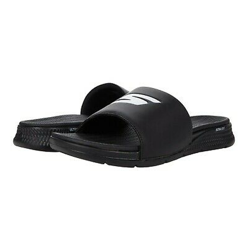 Mens Skechers Go Consistent - Halo Black/White Slip On Ultra Light Sandals
