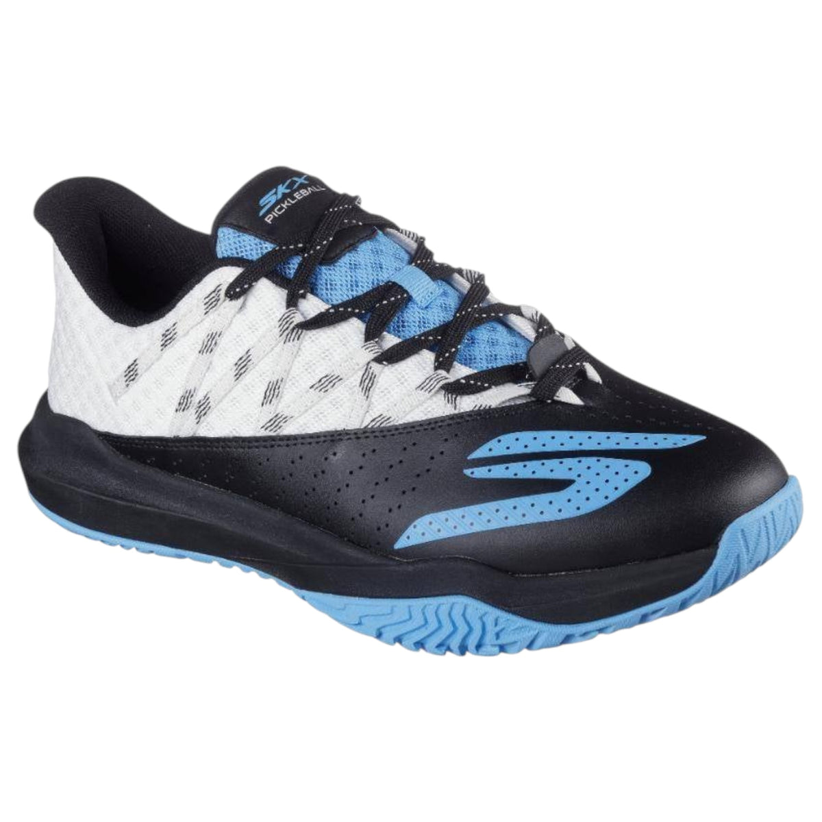 Mens Skechers Viper Court Rally White/Black/Blue Sneaker Shoes