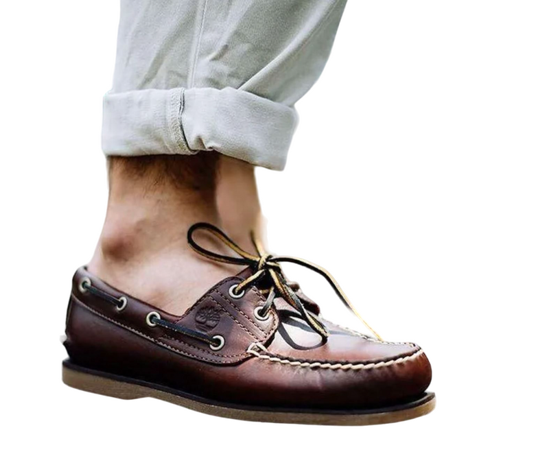 Mens Timberland Classic 2-Eye Medium Brown Full-Grain Boat Shoe