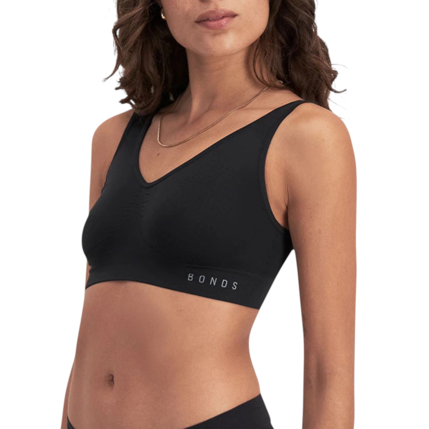 2 Pack X Bonds Womens Comfy Seamless Crop Black/Nude Bra