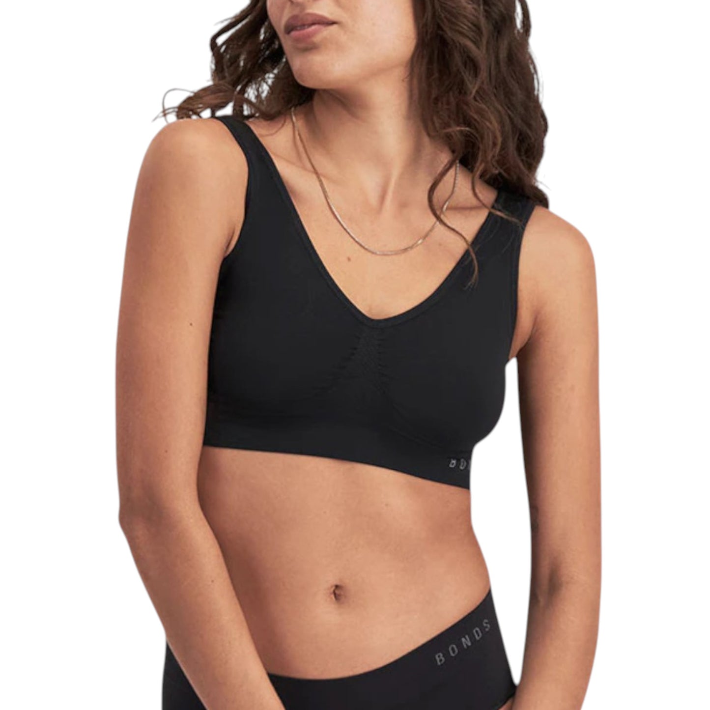 2 Pack X Bonds Womens Comfy Seamless Crop Black/Nude Bra