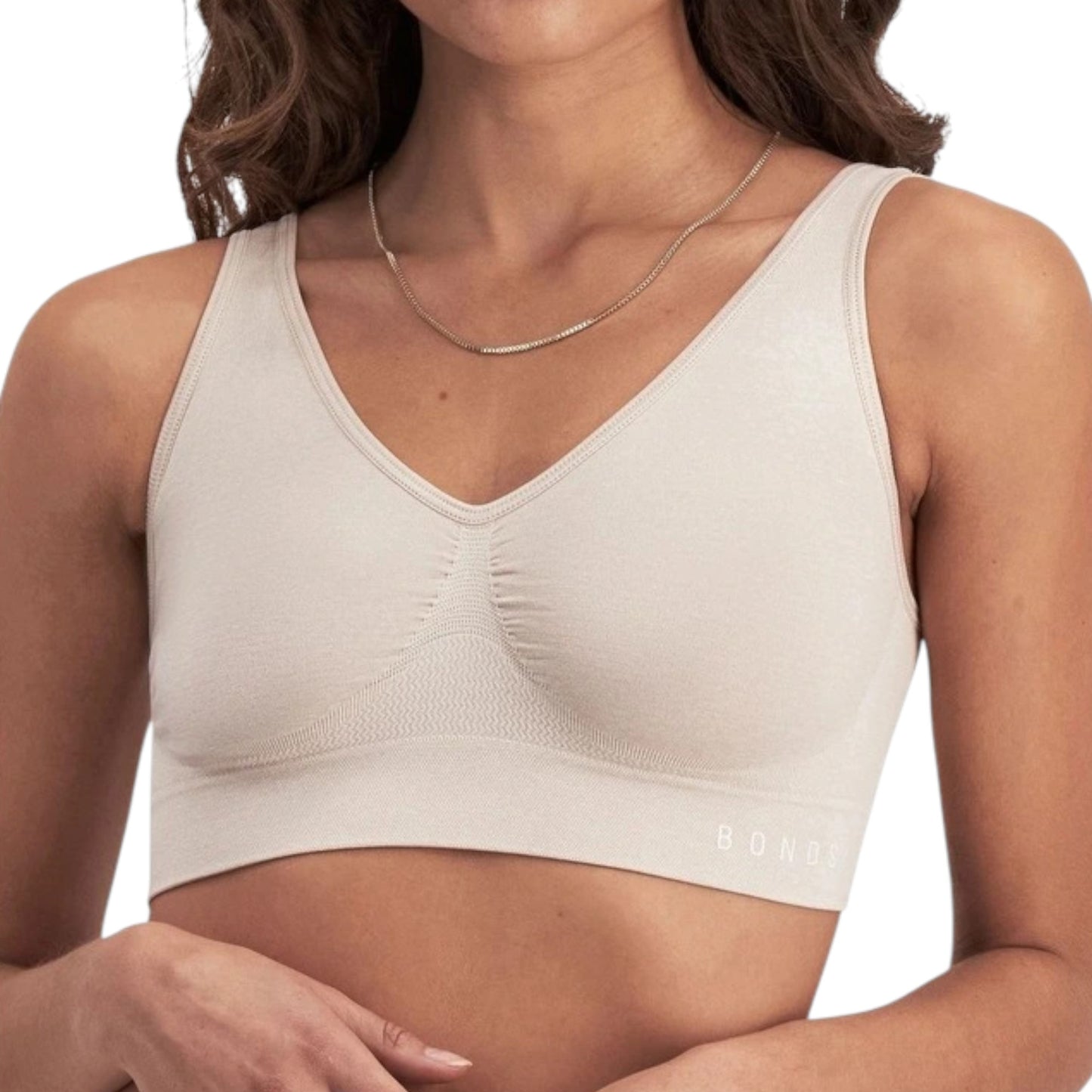2 Pack X Bonds Womens Comfy Seamless Crop Black/Nude Bra